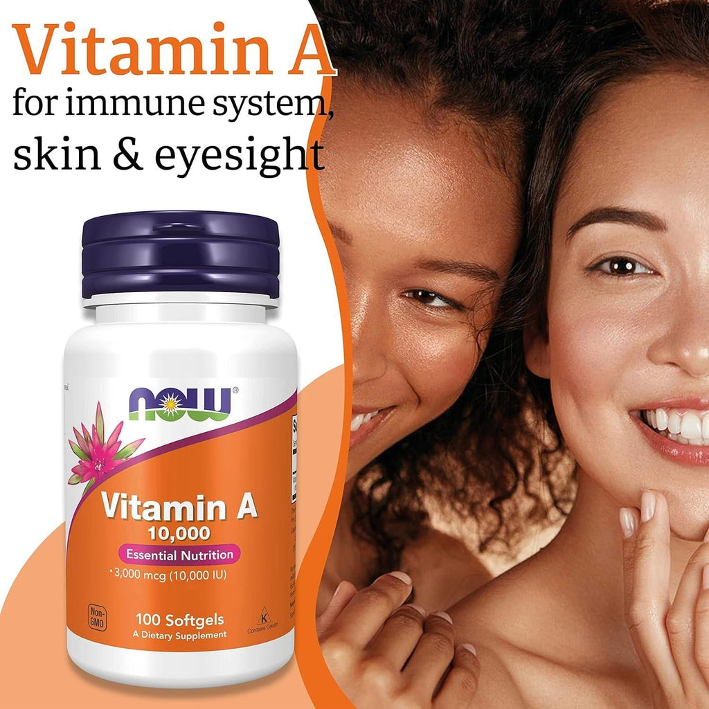 NOW Foods Vitamin A 10,000 IU (3,000 mcg)  100 Softgels