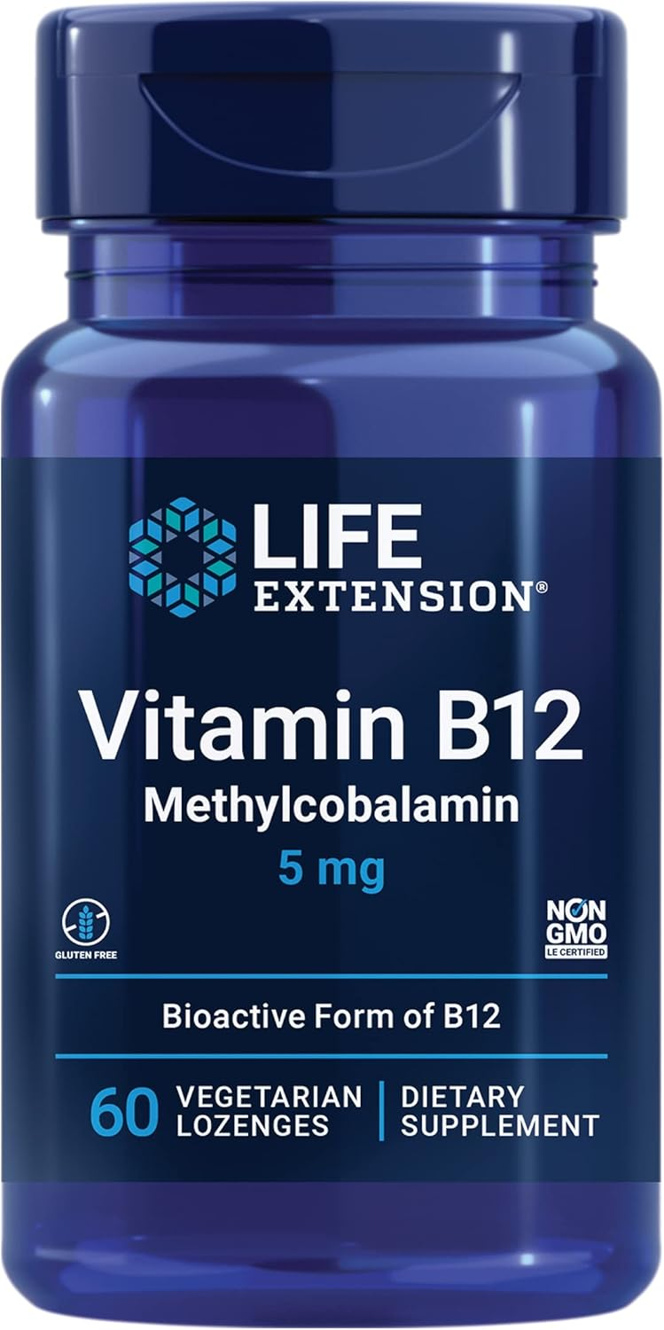 Life Extention Vitamin B12 Methylcobalamin - Bioactive Form of B12 - 100 Count