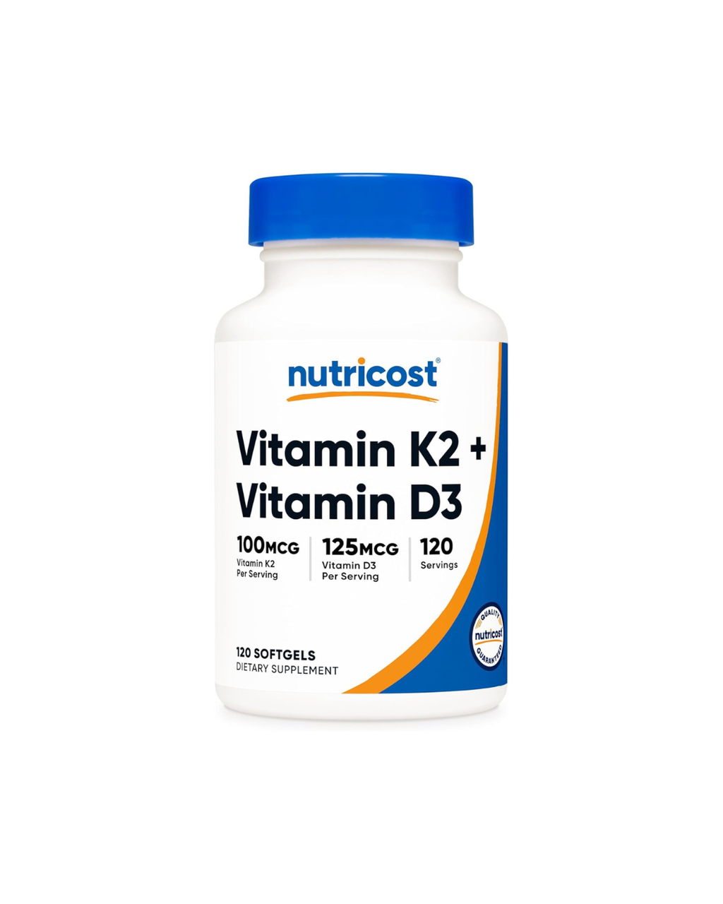 Nutricost Vitamin K2 + Vitamin D3 120 Softgels