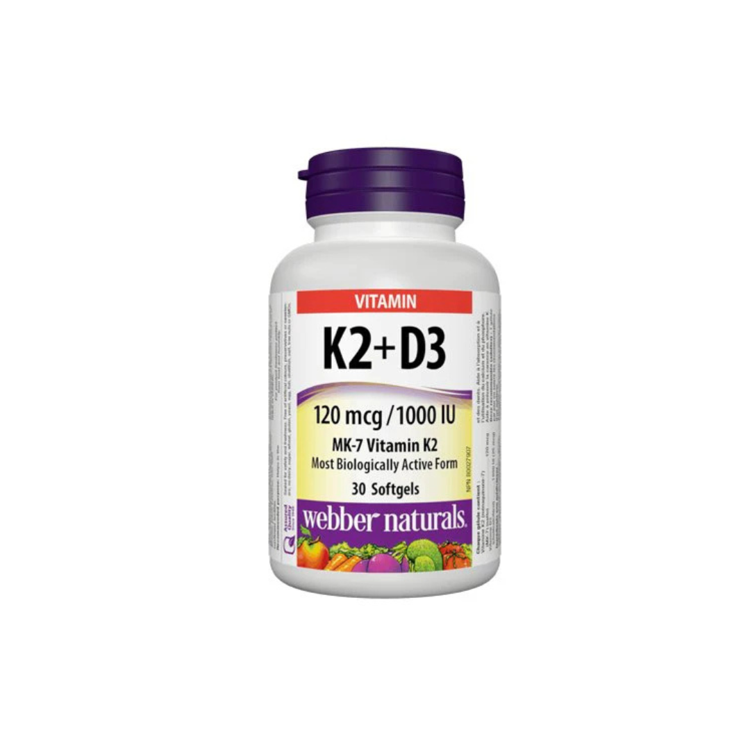 Webber Naturals Vitamin K2 + D3 1000 IU 30 Ct