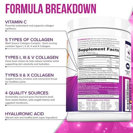 Vitauthority Multi Collagen Protein+ Powder Unflavored 8.26 oz. (30 Servings)