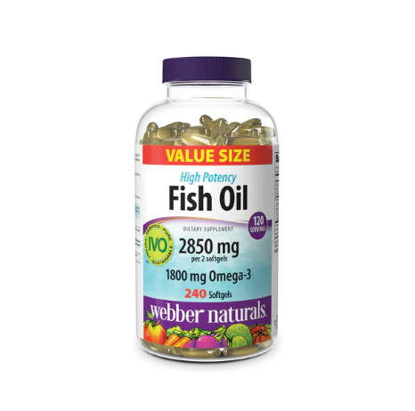 Webber Naturals Omega-3 Fish Oil 900mg Wild Caught Fish Softgels