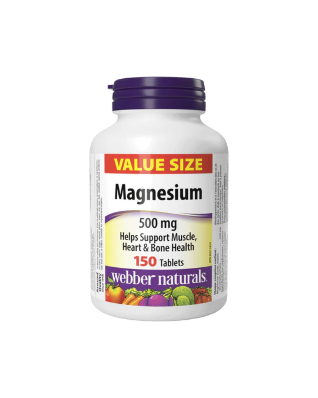 Webber Naturals Magnesium Bisglycinate 500 mg _ 60 Count