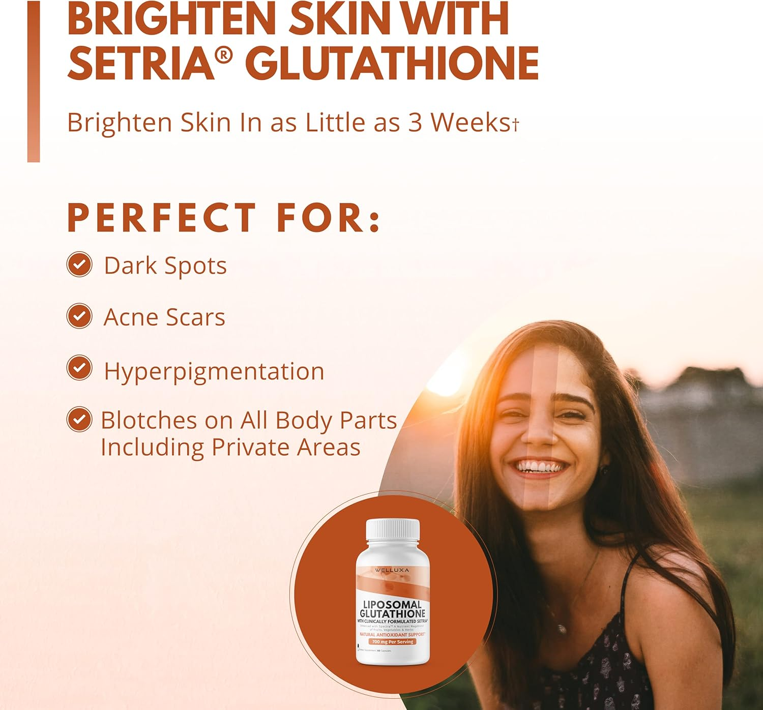 Welluxa Liposomal Glutathione with Setria and Spectra 700mg 60 Capsules