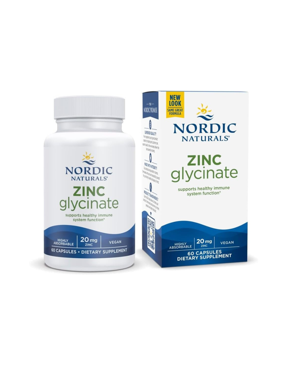 Nordic Naturals Zinc Glycinate 20 mg 60 Capsules