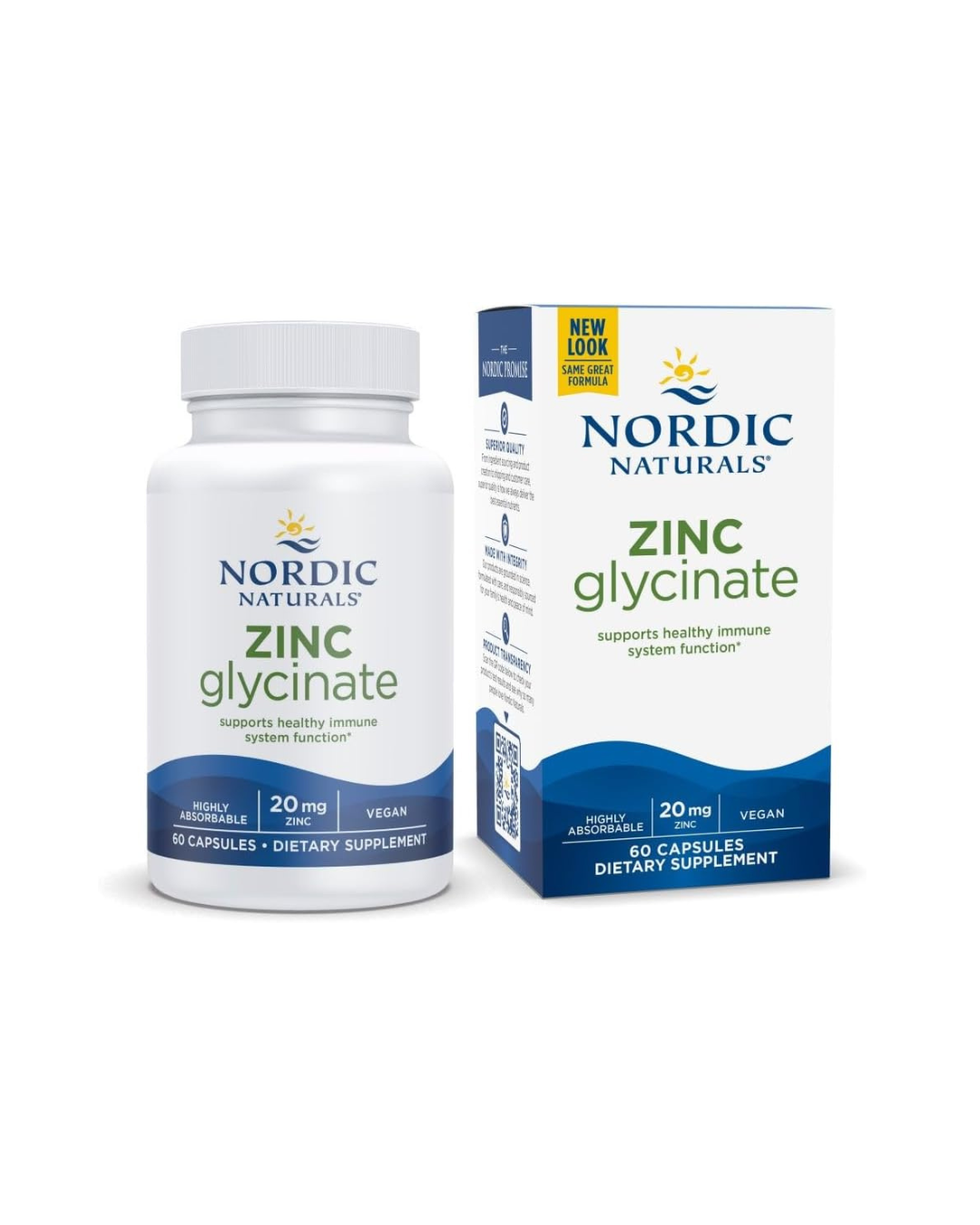 Nordic Naturals Zinc Glycinate 20 mg 60 Capsules