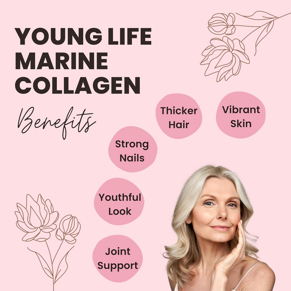 Young Life Pure Marine Collagen Peptides Type 1 & 3 Unflavored Powder 300g