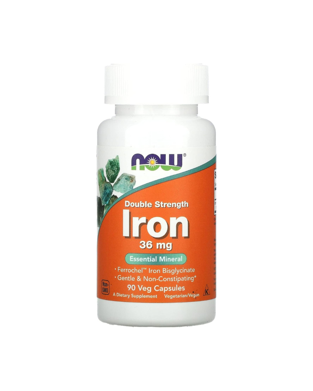 NOW Foods Iron Double Strength 36 mg 90 Veg Capsules