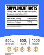 Bulk Supplements Glutathione Reduced Powder 500mg