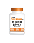 Bulk Supplements Vitamin D3 + K2 5000 IU Softgels | 365 Count