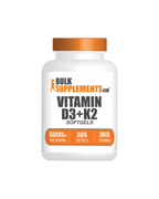 Bulk Supplements Vitamin D3 + K2 5000 IU Softgels | 365 Count