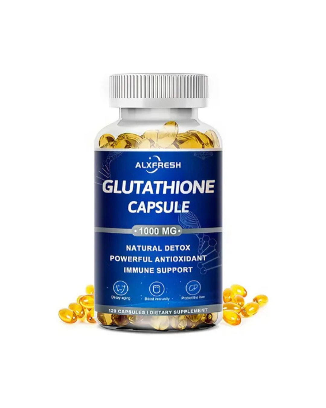 ALXFRESH Glutathione Capsules 1000mg - 120 Count