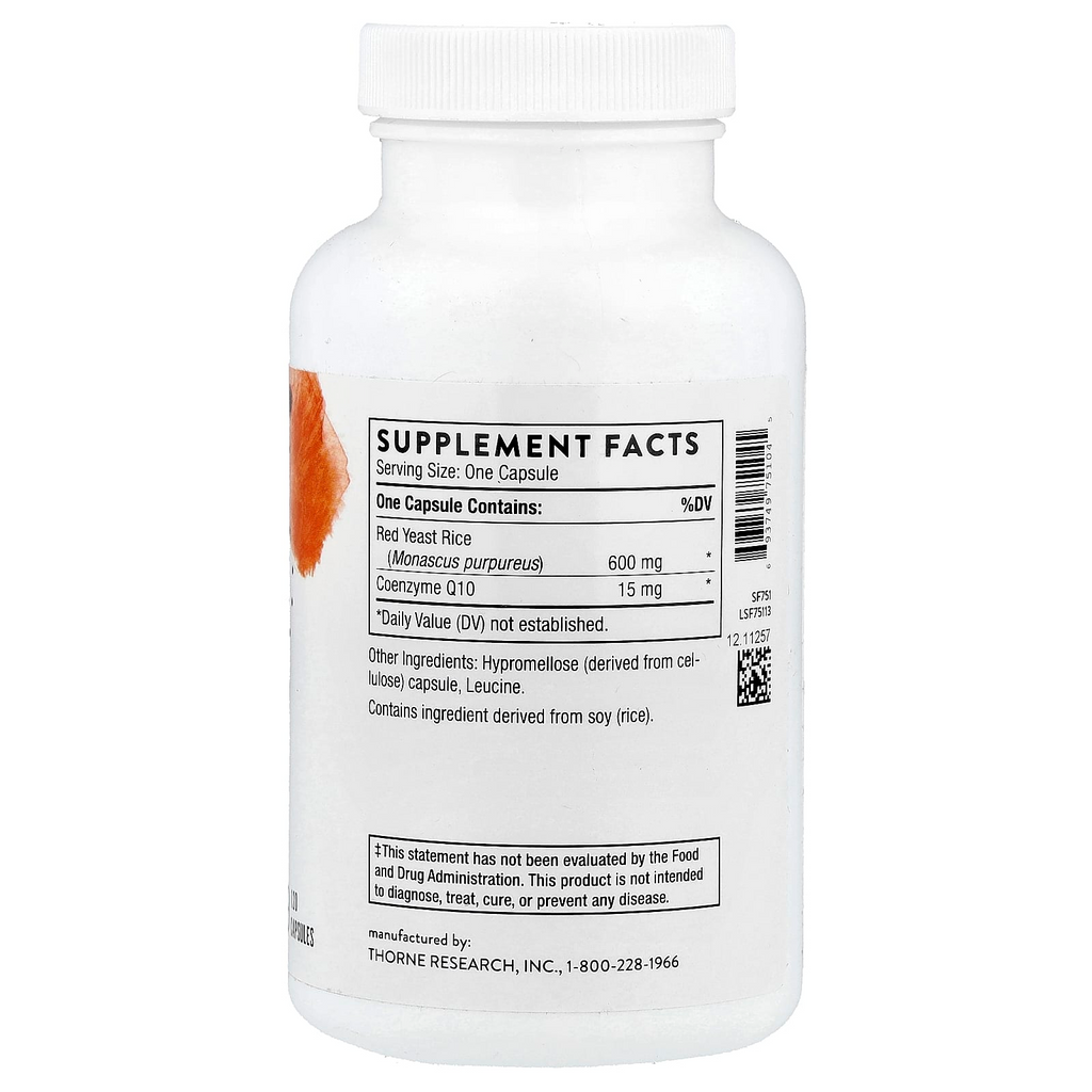 Thorne Red Yeast Rice + CoQ10, 120 Capsules