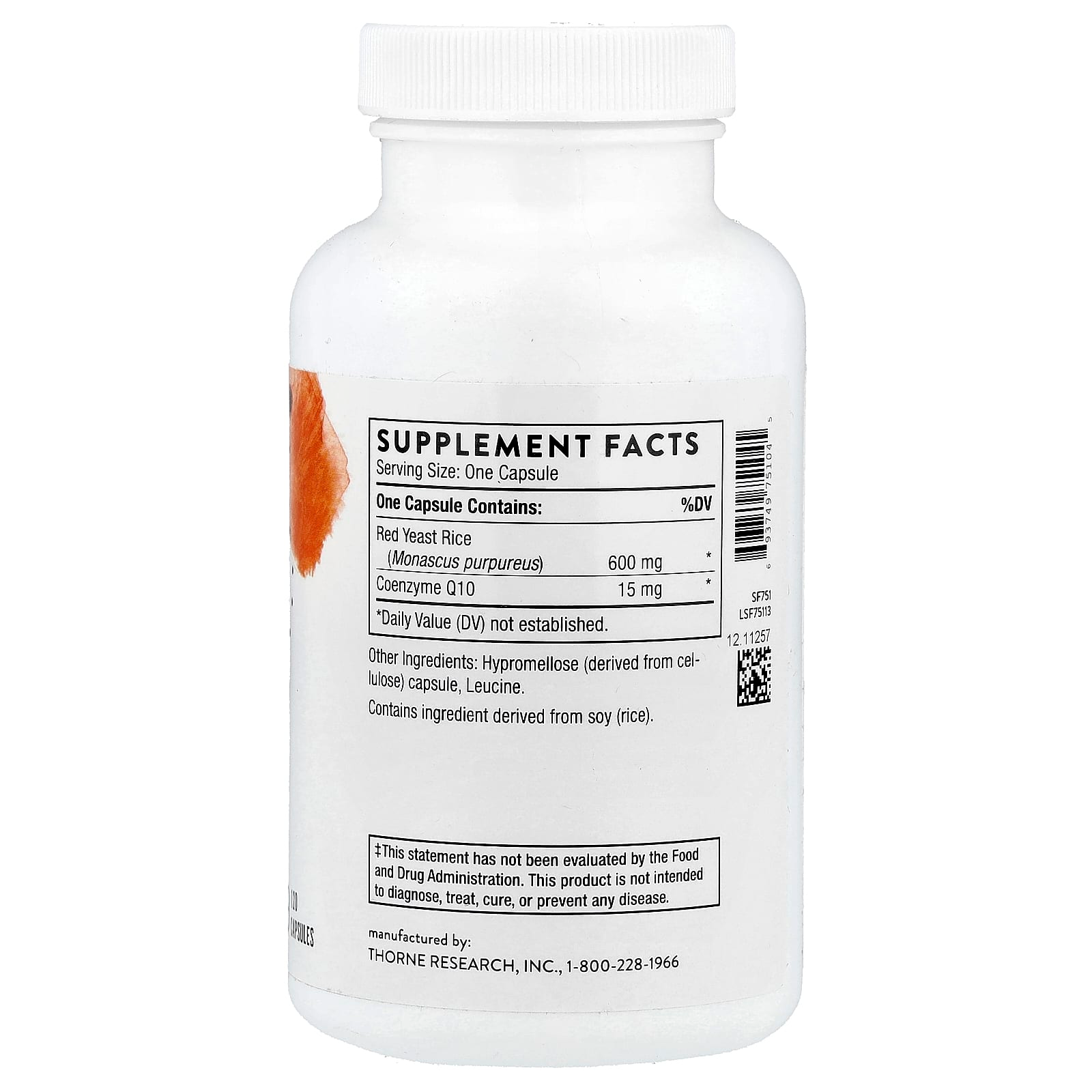 Thorne Red Yeast Rice + CoQ10, 120 Capsules