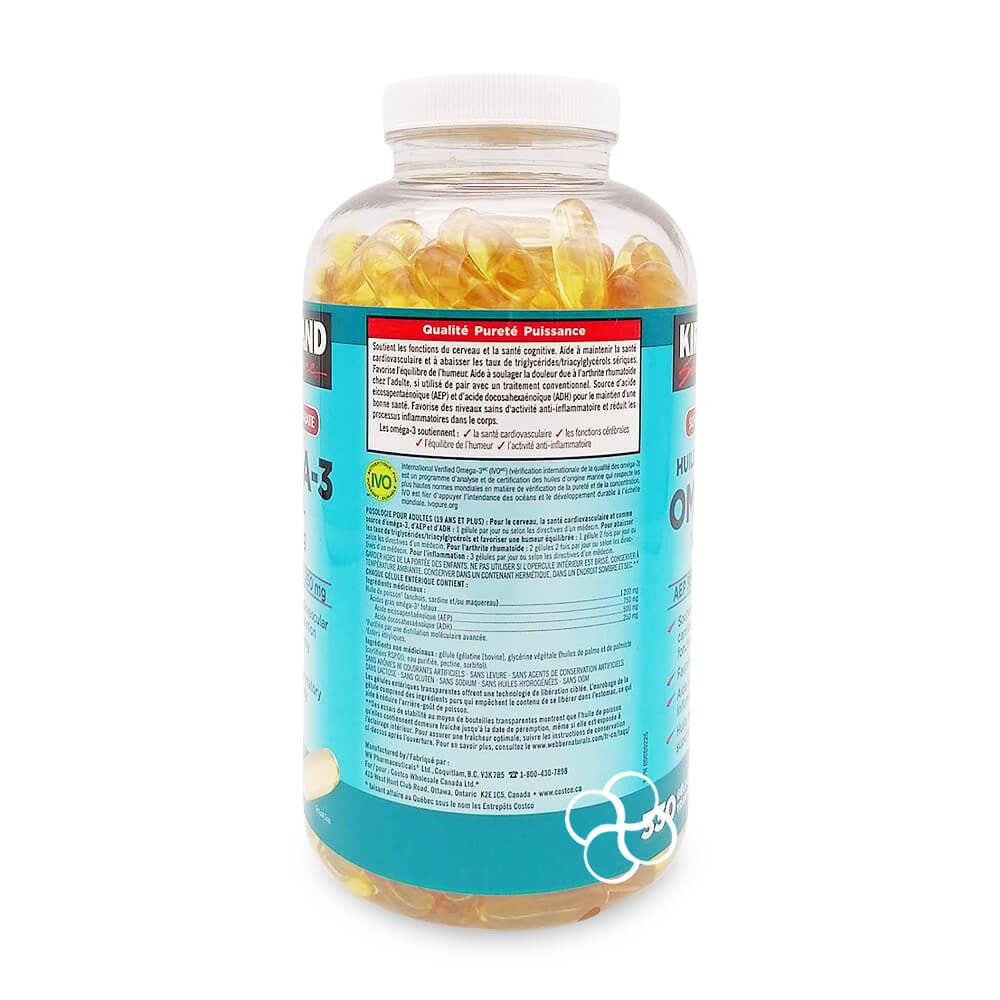 kirkland Signature Super Concentrate Omega 3 Fish Oil Softgels, 1300 mg, EPA 450 mg, DHA 300 mg, Omega-3 Fatty Acids 750 mg
