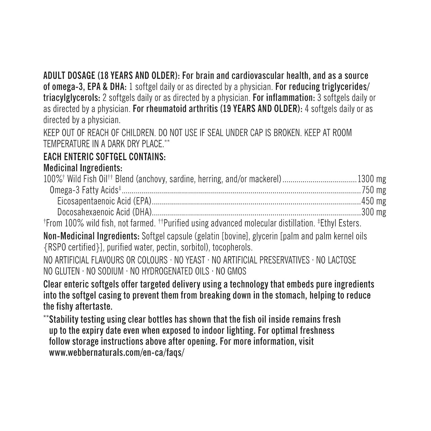 kirkland Signature Super Concentrate Omega 3 Fish Oil Softgels, 1300 mg, EPA 450 mg, DHA 300 mg, Omega-3 Fatty Acids 750 mg