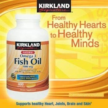 Kirkland Signature Omega-3 Fish Oil 1000 mg 400 Softgels Fish Oil with 30% Omega-3s