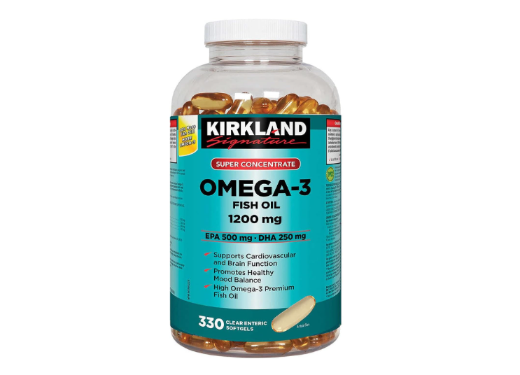 Kirkland Signature Super Concentrate Omega-3 Fish Oil 1200mg, EPA 500/DHA 250mg, 330 Clear enteric softgels