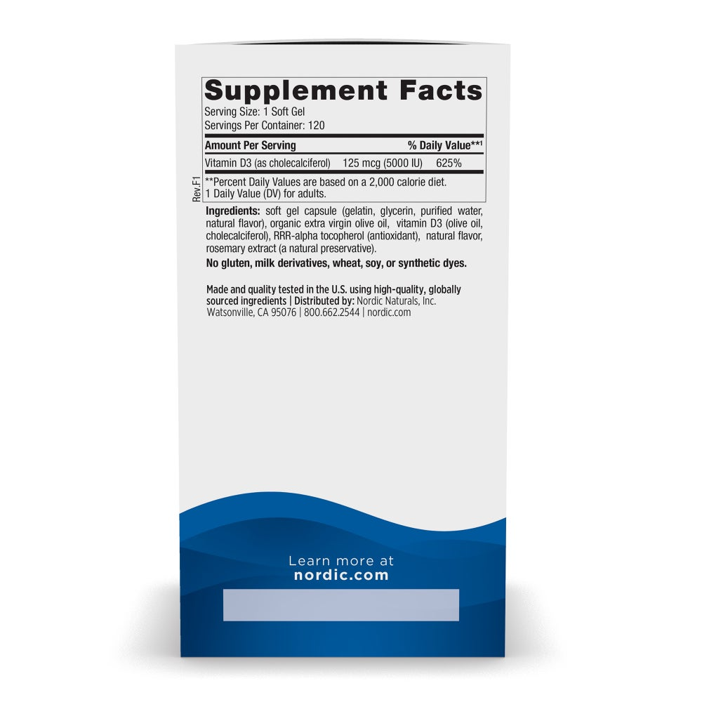 Nordic Naturals Vitamin D3 5000 Orange - 120 Mini Softgels