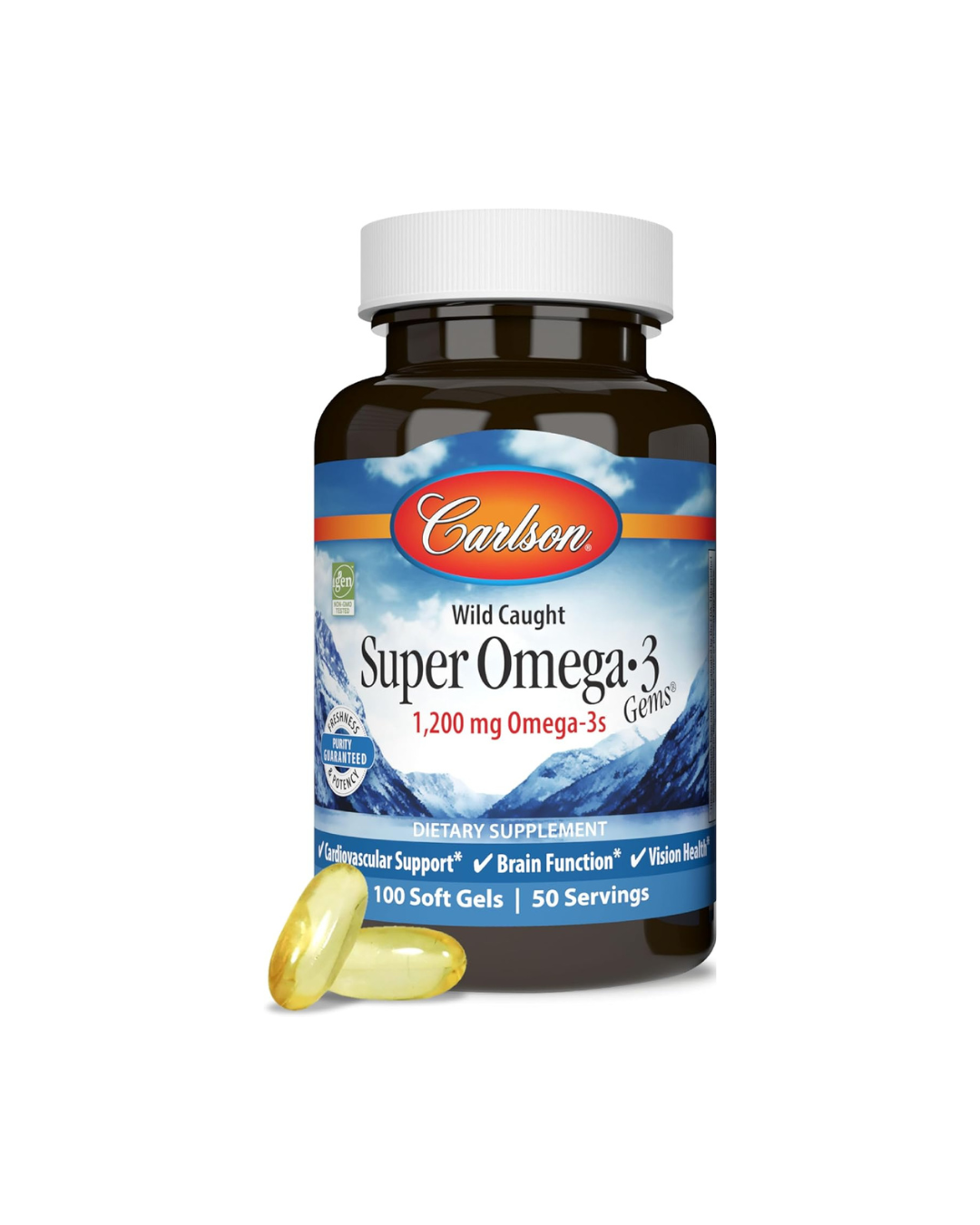 Carlson Wild Caught Super Omega-3 Gems 100 Softgels