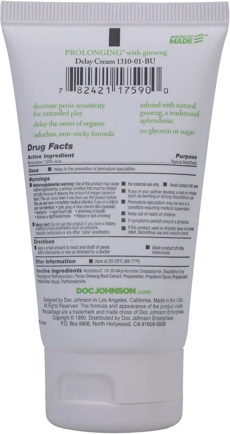 Intimate Enhancements Prolonging Delay Cream with Ginseng