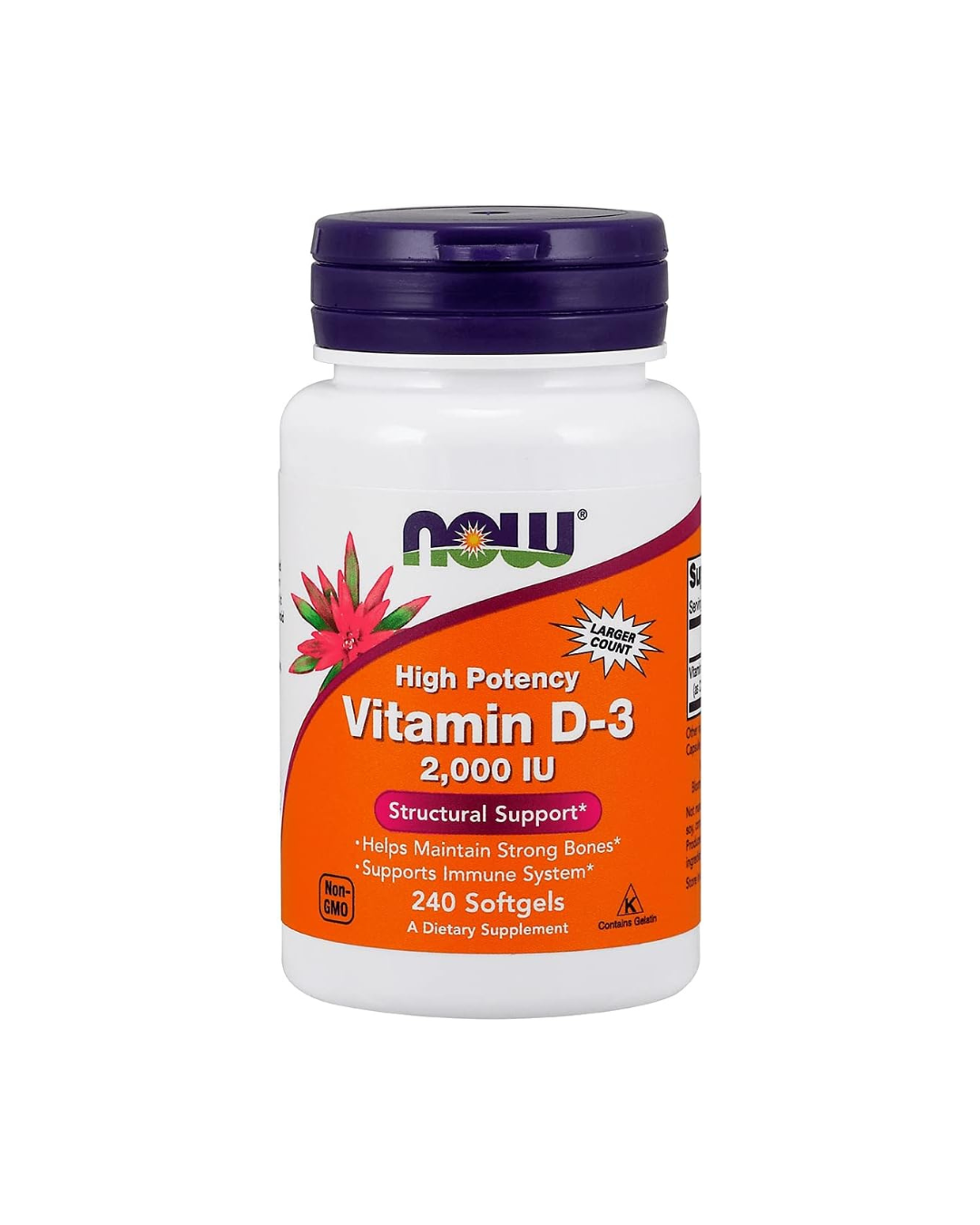 NOW Foods Vitamin D-3 High Potency 2,000 IU, 120 Softgels