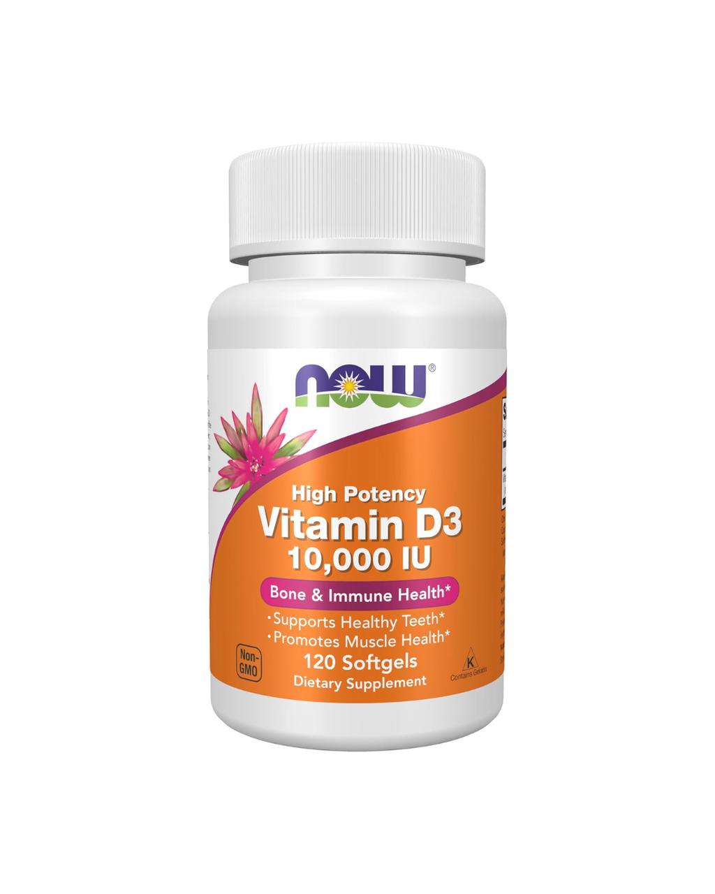 NOW Foods Vitamin D3 High Potency 10,000 IU 120 Softgels