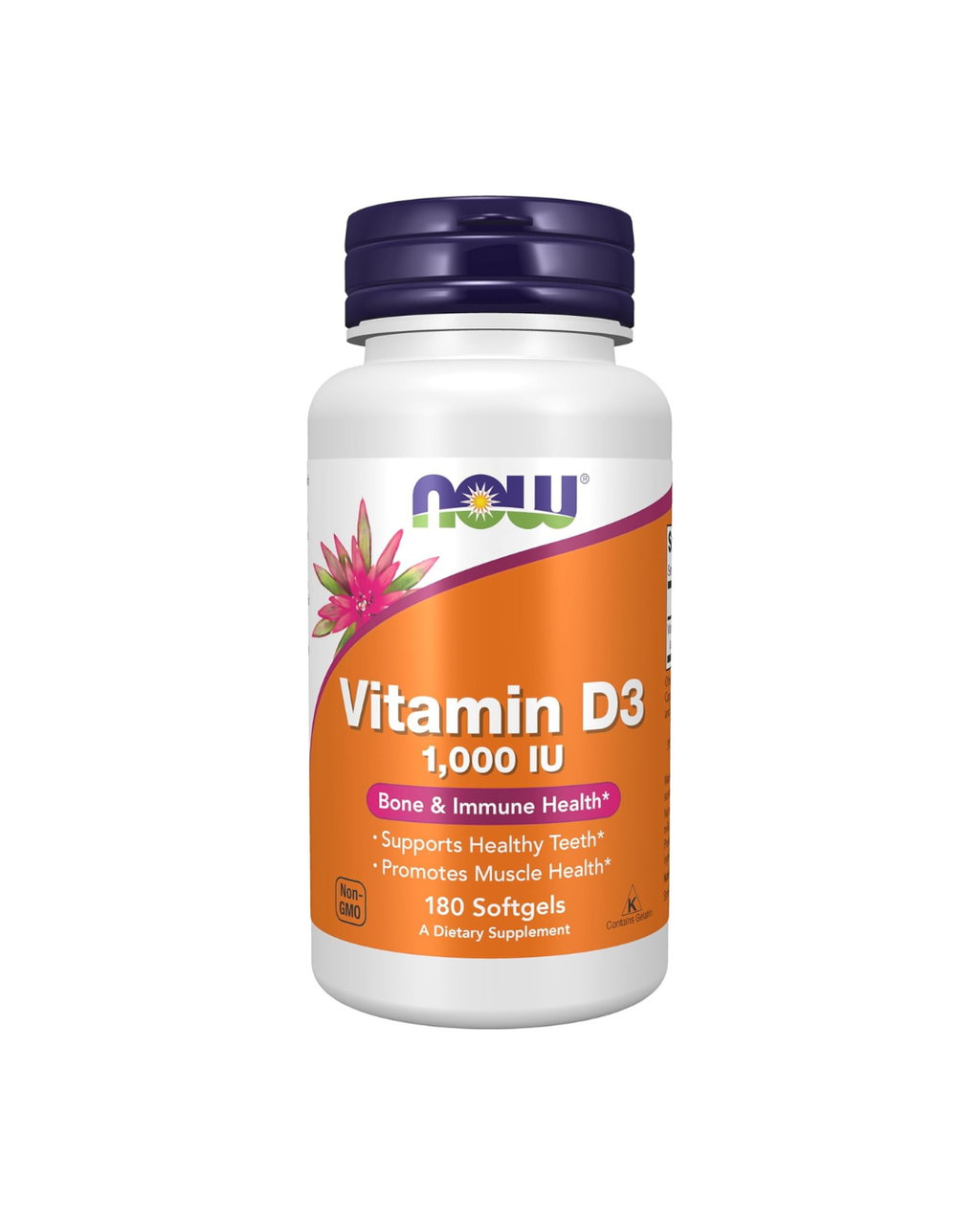 NOW Foods Vitamin D3 1,000 IU 180 Softgels