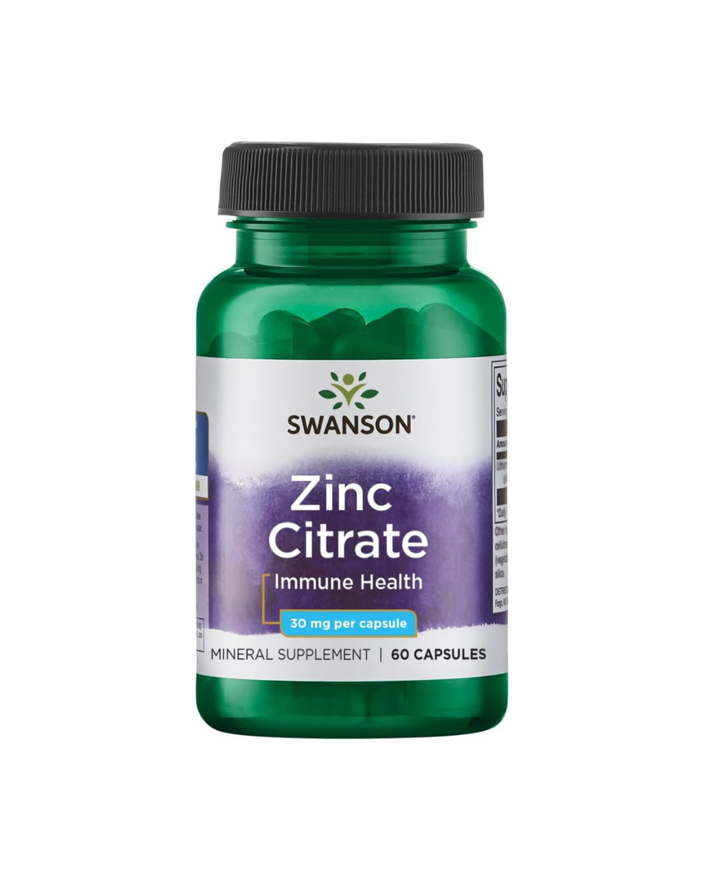 Swanson Zinc Citrate 30mg Capsules _ 60 Count