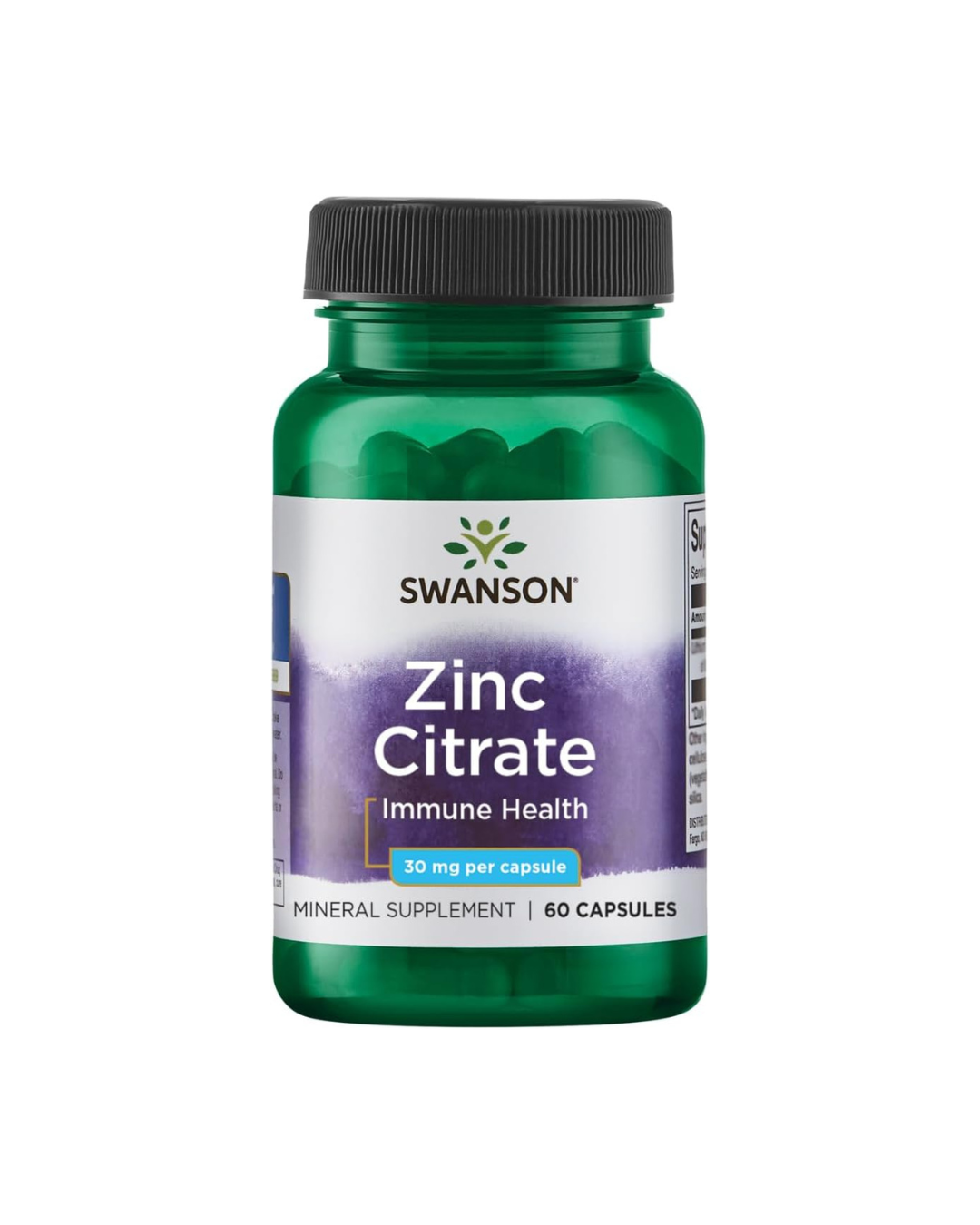 Swanson Zinc Citrate 30mg Capsules _ 60 Count